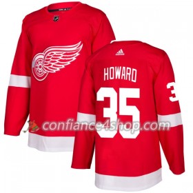 Adidas Maillot de Hockey Detroit Red Wings Jimmy Howard 35 2017-2018 Rouge Authentic - Homme